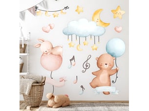 Sticker mural - animaux et ballons130x193 cm