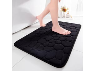 Tapis de bain, 40*60cm noir tapis salle de bain antidérapant absorbant tapis de salle de bain, mousse à mémoire de forme shower mat