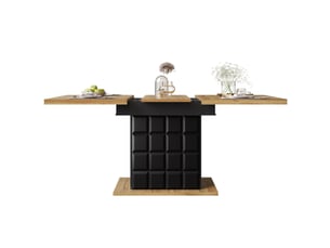 Table à manger 110-140 × 80 cm, table de cuisine pliante pour 4 à 6 personnes, noir