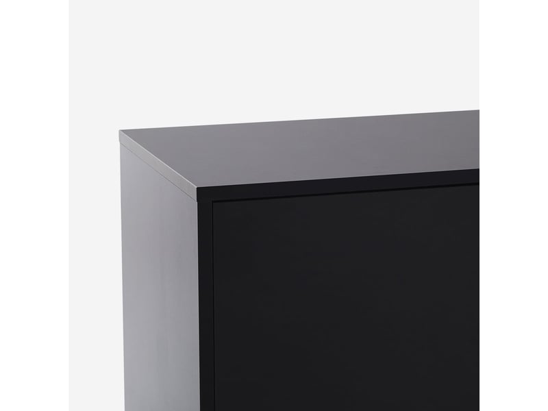 Meuble tv moderne avec 3 portes noir enova  - Conforama E