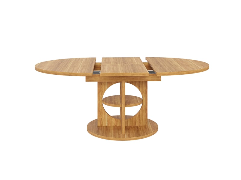 Table à manger extensible,110x110x76 cm,avec rangement,mdf,effet bois - Conforama D