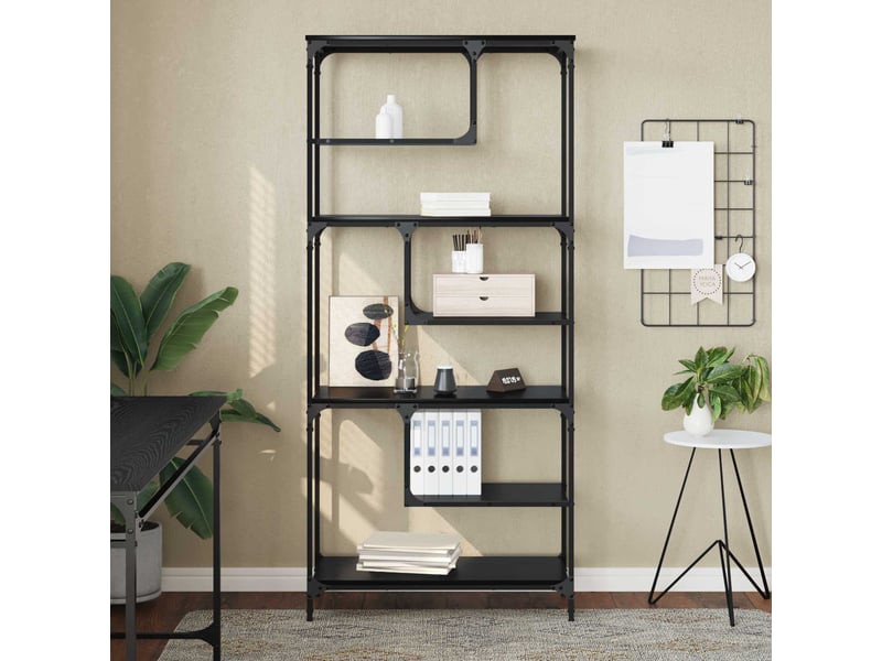 Bibliothèque 6 niveaux, armoire à livres 81 x 36 x 176 cm bois d'ingénierie shl2276 - Conforama D