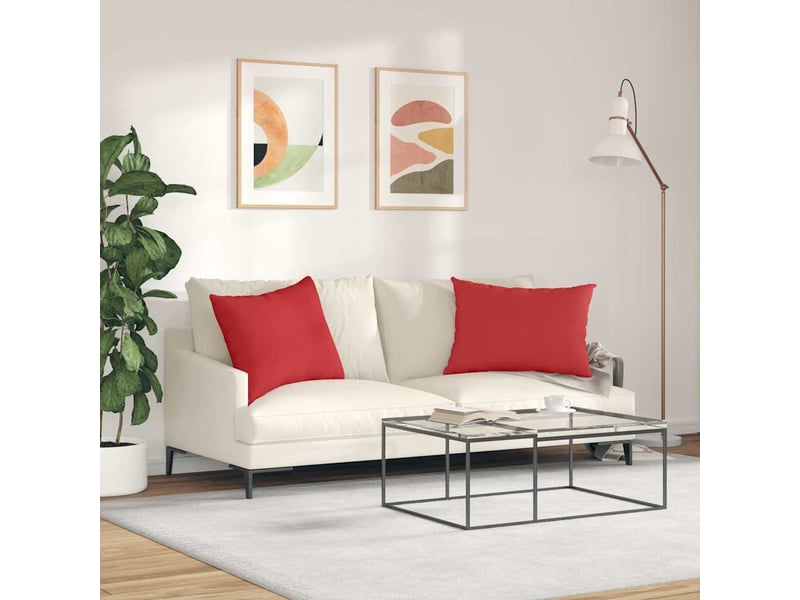  Lot de 2 coussins de canapé, coussins décoratifs tissu rouge 70 x 50 cm cf58947  - Conforama D