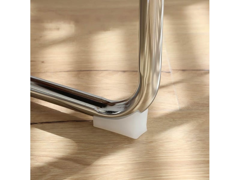  Chaises de salle à manger lot de 4 56.9×44.96×85.9cm, structure métallique, piètement cantilever, revêtement pu, finition vert, design moderne  - Conforama E