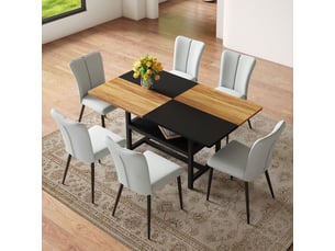 Ensemble table rectangulaire  6 chaise(s)  <strong></strong> <strong>marron</strong> 