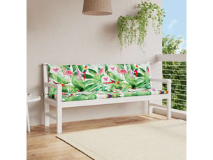 Lot de 2 coussins de banc de jardin, coussins d'assise multicolore 200x50x7 cm cf58675