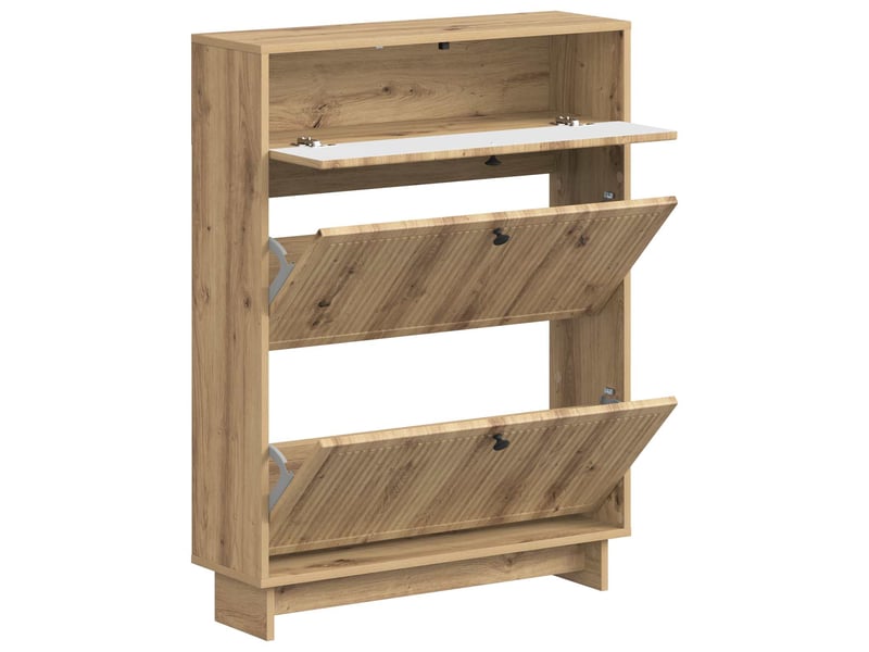  Meuble à chaussures, armoire à chaussures ede 78x24x103 cm bois d'ingénierie shl1998  - Conforama C