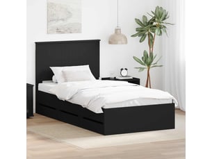 Lit simple 100x200 cm coloris noir