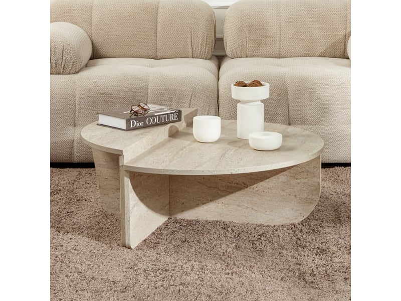  Table basse ronde beige d90 cm  - Conforama B