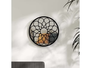 Miroir rond(e) à fixer coloris noir <strong></strong>  <strong></strong> - 60 cm x 60 cm