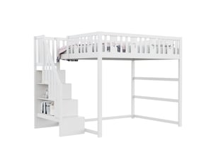 Lit mezzanine 140x200 cm SOGEU   coloris blanc