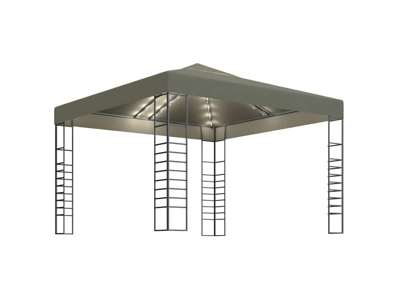  Chapiteau avec guirlande lumineuse à led 3x3 m taupe cf62474  - Conforama A