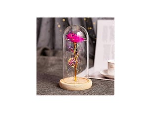 Lampe romantique et créative ornée de fleurs artificielles éternelles pour la saint-valentinrose