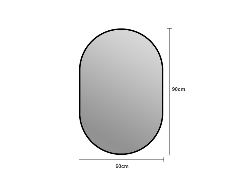  Miroir mural arche 60 x 90 cm – noir – cadre aluminium, pose verticale ou horizontale – verre miroir sans cuivre  - Conforama C