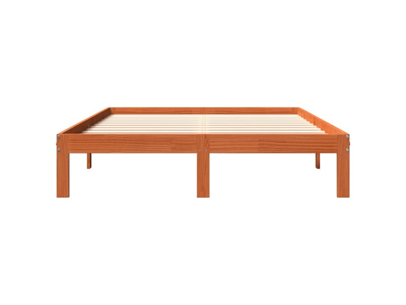  Lit double- lit adulte -  cadre de lit sans matelas  marron 135x190cm bois pin massif  - Conforama C