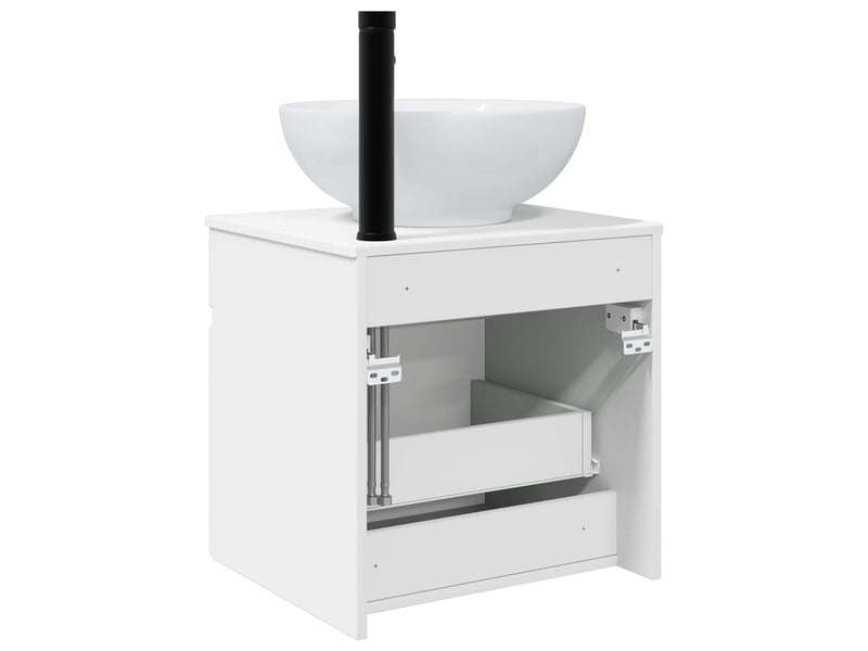  Meuble de lavabo mural, rangement salle de bain blanc brillant 49x44.5x66.5 cm  - Conforama D