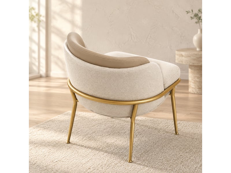Lot de 2 chaises modernes 55x55x85 cm, dossier ergonomique, patins réglables, pieds inclinés, pvc et métal, beige+kaki - Conforama E