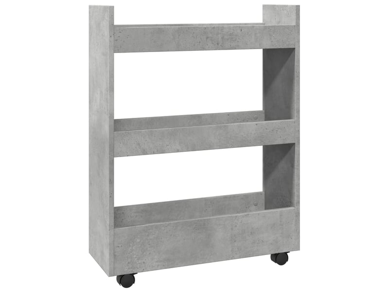  Chariot de rangement étroit pour bureau 3 niveaux gris béton shl38776  - Conforama A