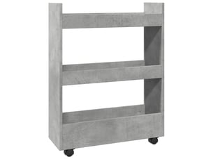 Chariot de rangement étroit pour bureau 3 niveaux gris béton shl38776