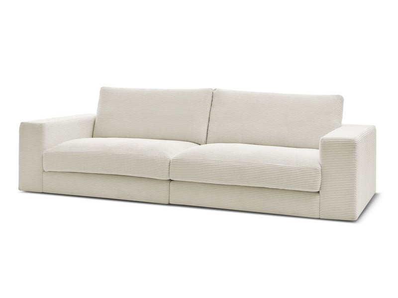  Bobochic canapé droit fixe 3 places leonard velours côtelé beige LEONARD - Conforama A