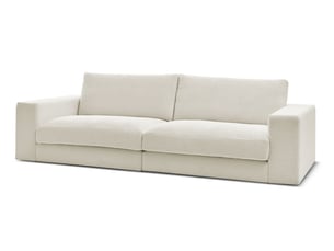 Canapé droit fixe BOBOCHIC LEONARD 3 places Tissu beige