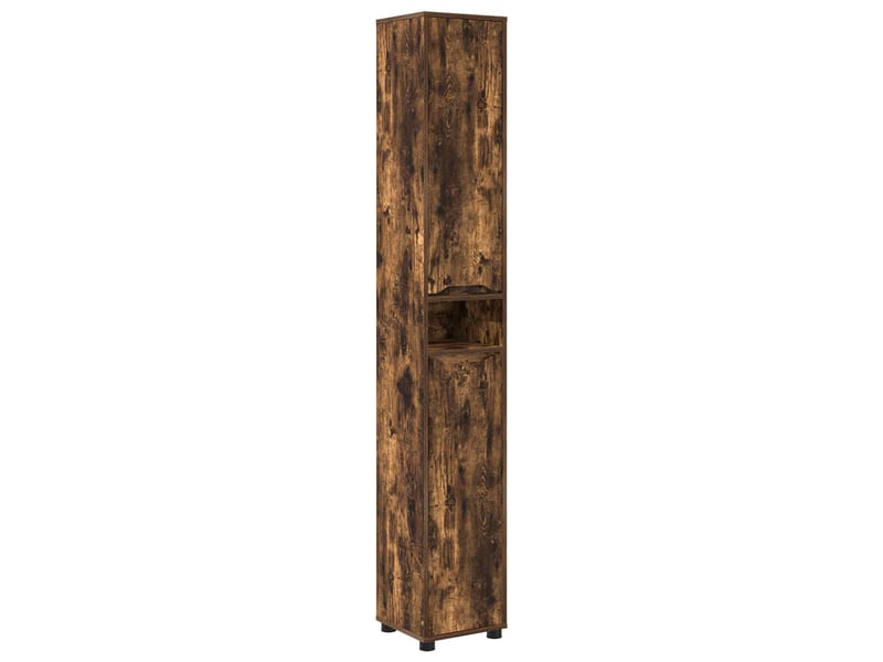  Cabinet de salle de bain, meuble de rangement chêne fumé 30.5x30x195 cm  - Conforama A