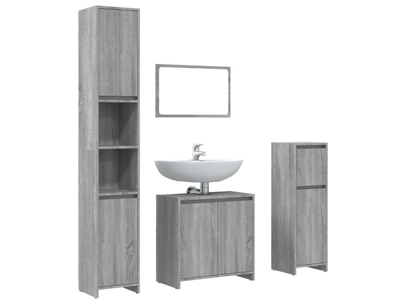 Ensemble de meubles de salle de bain 4 pcs sonoma gris cf63874 - Conforama A