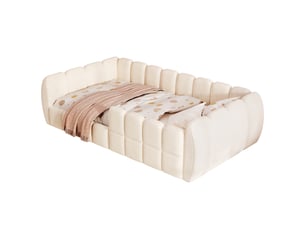 Lit simple 90x200 cm <strong></strong>  <strong></strong> coloris beige