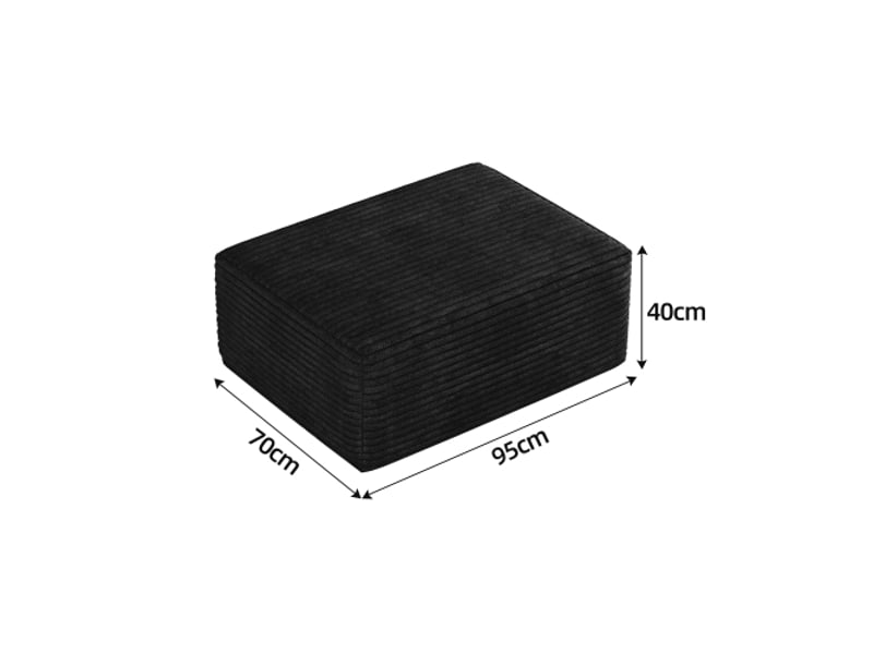  Pouf noir y165 – ottoman design moderne, siège confortable, déco chic  - Conforama C