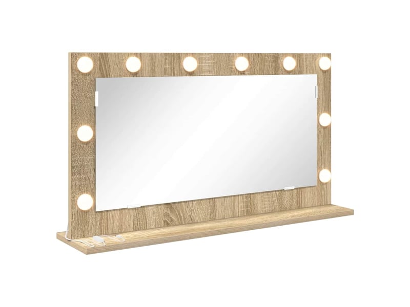  Miroir de vanité, miroir de coiffeuse chêne sonoma 80 x 45 x 18 cm rectangulaire cf62771  - Conforama A