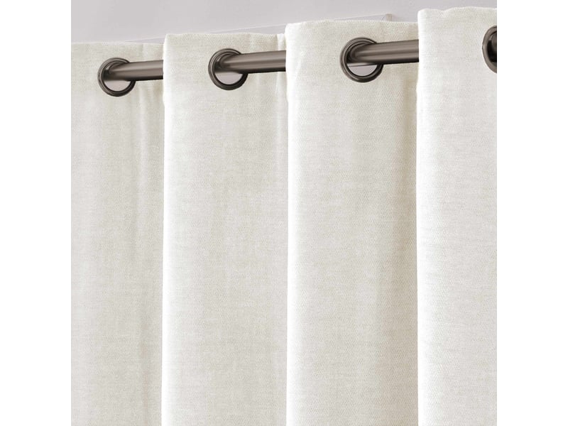  Rideau en velours jacquard isak 140x260cm naturel  - Conforama B
