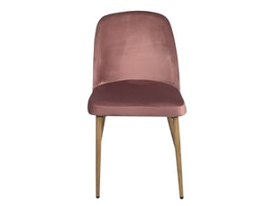 Lot de 2 chaises de salle à manger dima en velours rose avec pieds métal décor bois clair
