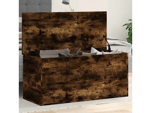 Boîte de rangement, coffre de rangement chêne fumé 100x42x46 cm bois d'ingénierie