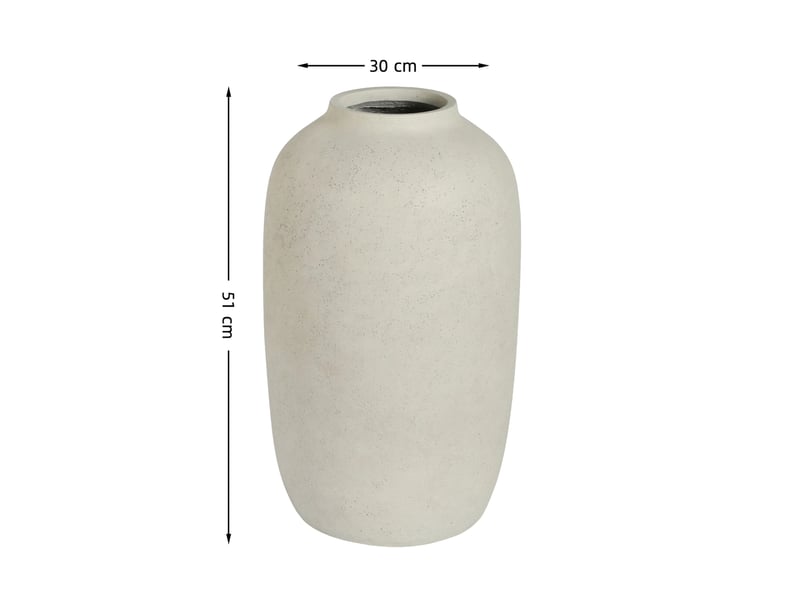  Pot de fleurs rond blanc en oxyde de magnésium 30 × 30 × 51 cm, fait main, pour intérieur et extérieur  - Conforama C