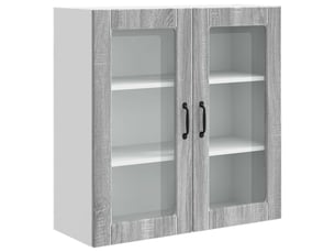 Meuble mural de cuisine, cabinet en verre mural gris sonoma 80x31x80cm