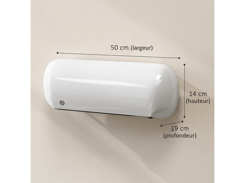  Radiateur électrique mural 2000w céramique ptc avec télécommande et thermostat blanc  - Conforama E