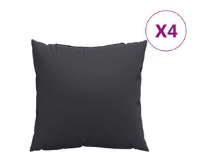 Lot de 4 coussins de canapé, coussins décoratifs noir 40x40 cm tissu cf59240
