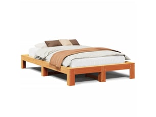 Lit 2 places 135x190 cm    coloris marron