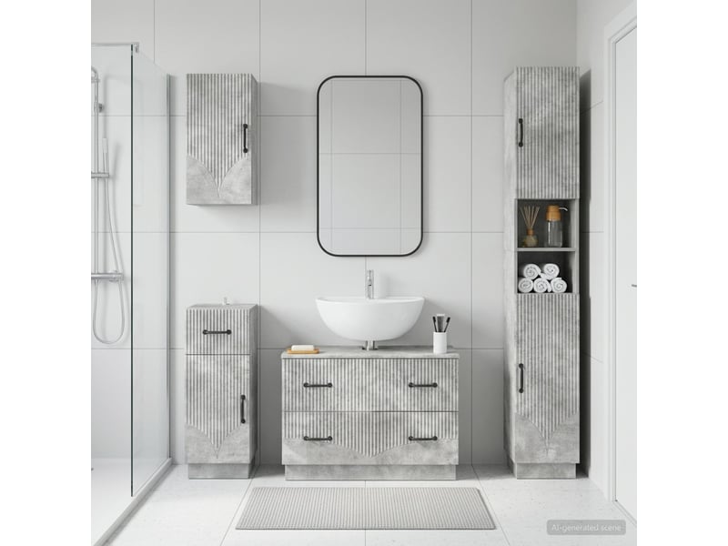  Ensemble de 4 pièces d'armoires de salle de bain hoorn cf63264  - Conforama B