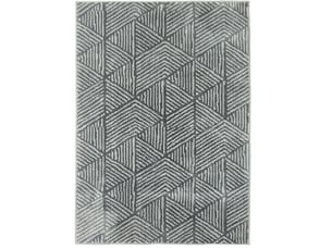 Tapis de salon moderne 170 x 120 cm – gris foncé – lavable en machine, motif géométrique et doux au toucher