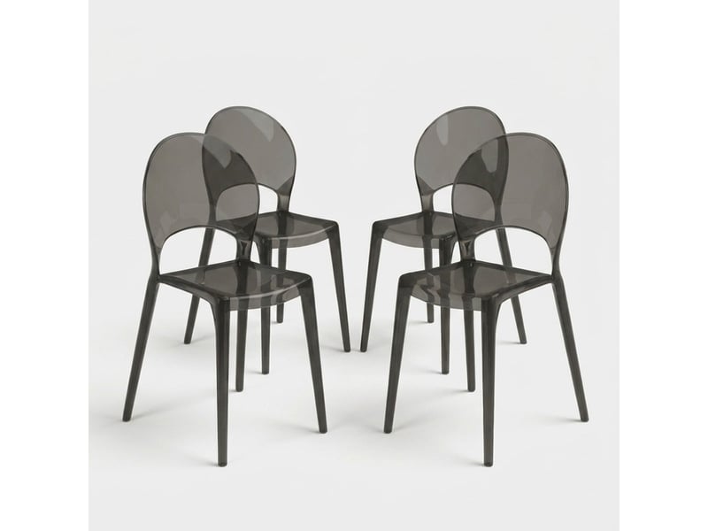 Lot de 4 chaises modernes en polycarbonate pour salle à manger pop  - Conforama A