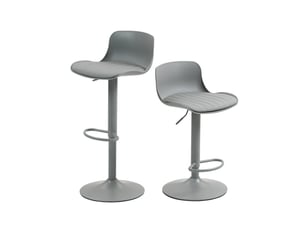 tabouret de bar assise réglable en hauteur <strong>STILVORA</strong> - gris hauteur d'assise 66 cm vendu Par paire