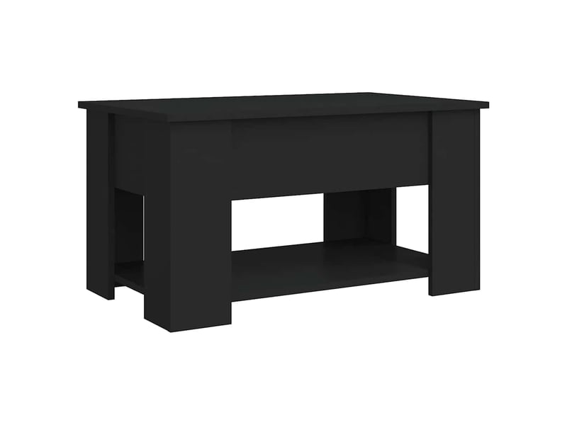  Table basse | table de salon noir 79x49x41 cm bois d'ingénierie shl1537  - Conforama D