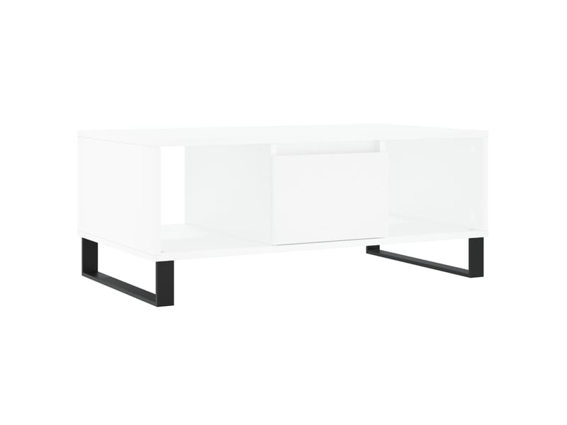  Table basse rectangulaire | table de salon blanc 90x50x36,5 cm bois d'ingénierie shl1443  - Conforama A