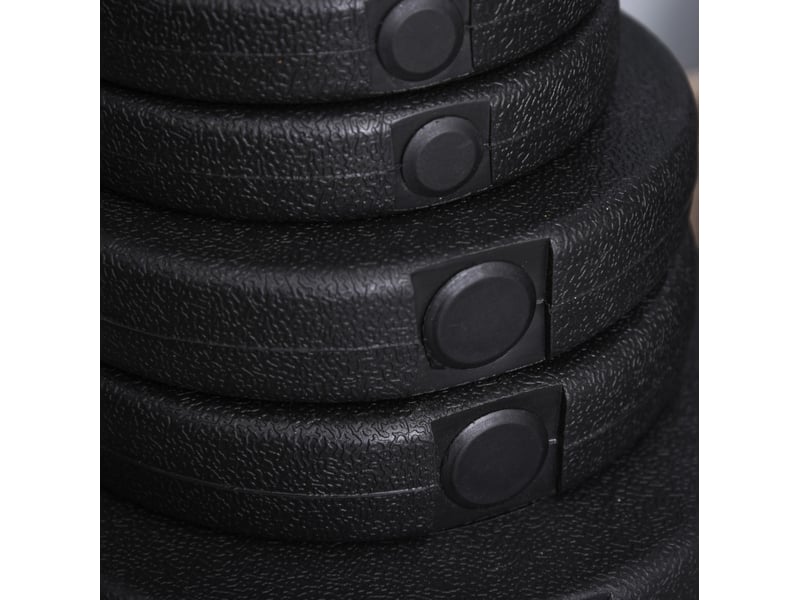  Set d'haltères réglables 40 kg noir, 2 barres en acier chromé et 12 disques pour entraînement musculaire  - Conforama D