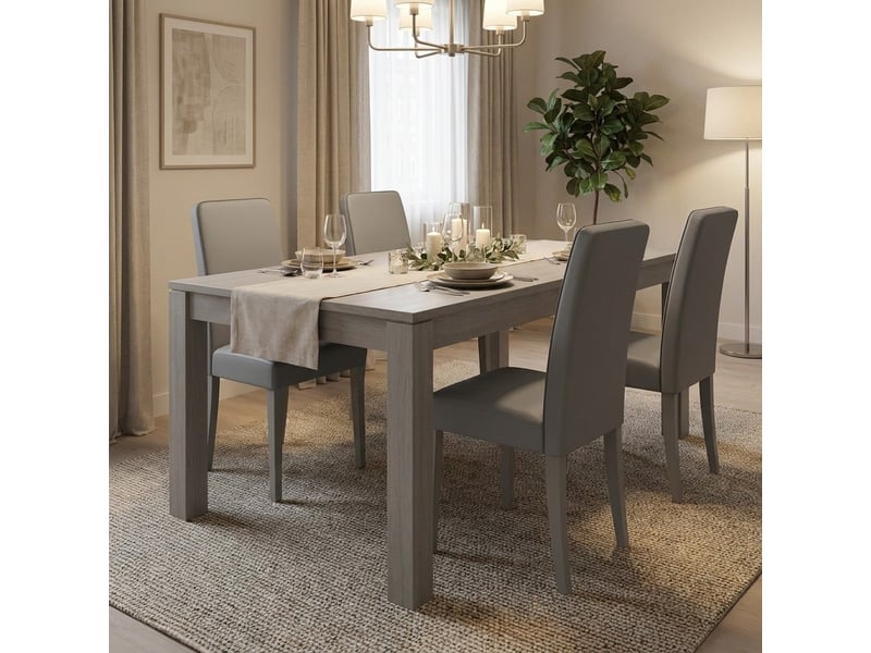  Lot de 2 chaises de salle à manger rembourrées en similicuir alina - gris  - Conforama B