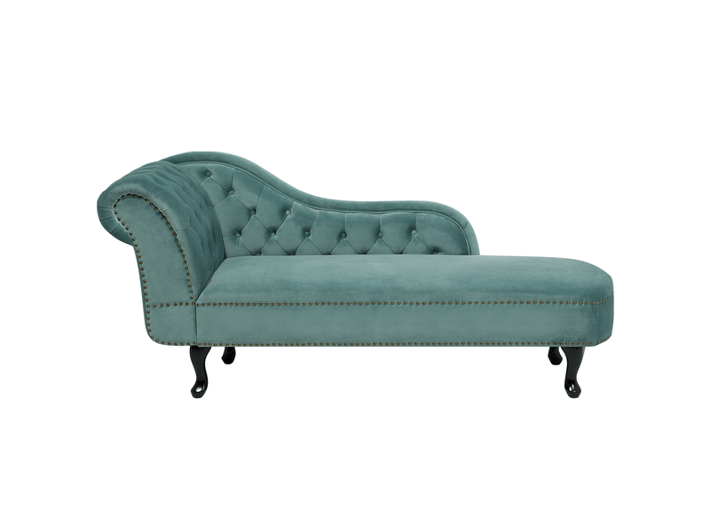 Chaise longue côté gauche nimes velours vert menthe  - Conforama A