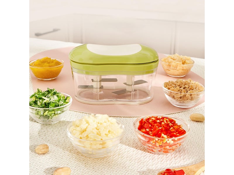  Hachoir à ail manuel à pousser à la main, hachoir à légumes portable pour la cuisine à la maison  - Conforama C