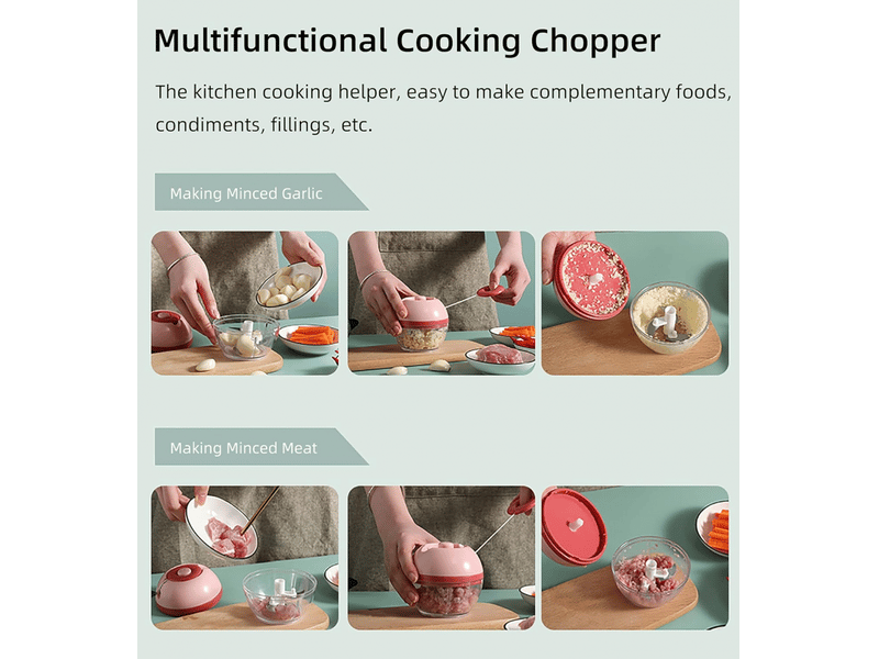  Mini broyeur à ail, coupe-ail, broyeur, presse-ail, hachoir, mini robot culinaire, lames en acier inoxydable faciles à utiliser, outil idéal pour la  - Conforama B