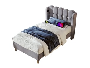 Lit simple 90x200 cm VIVRYN coloris gris